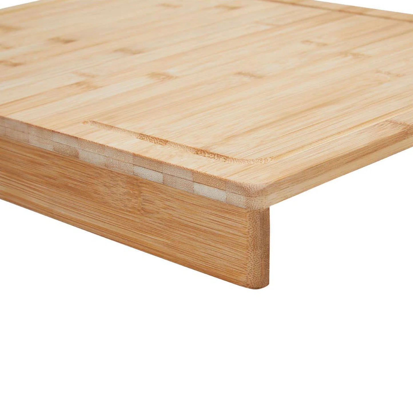 Bamboo Wooden Cutting Board with Edge - Brown