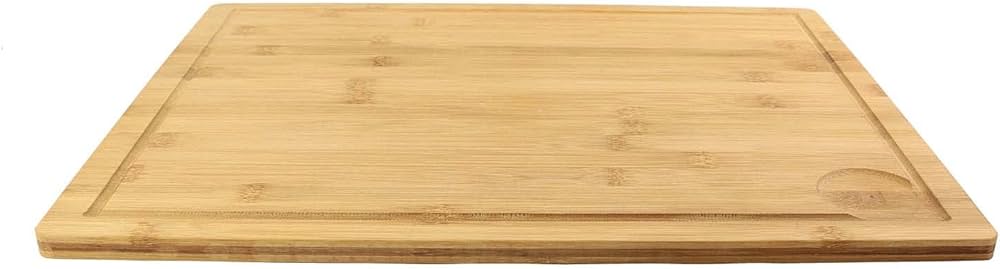 Bamboo Wooden Cutting Board with Edge - Brown