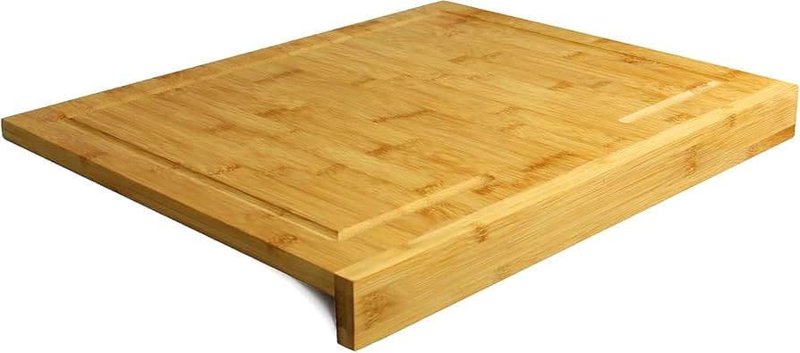 Bamboo Wooden Cutting Board with Edge - Brown