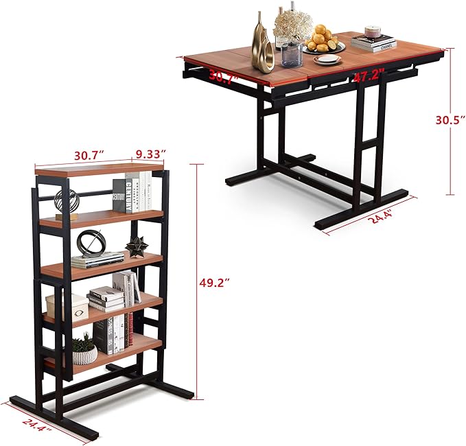 Multi-functional Shelf, Extendable Dining Table