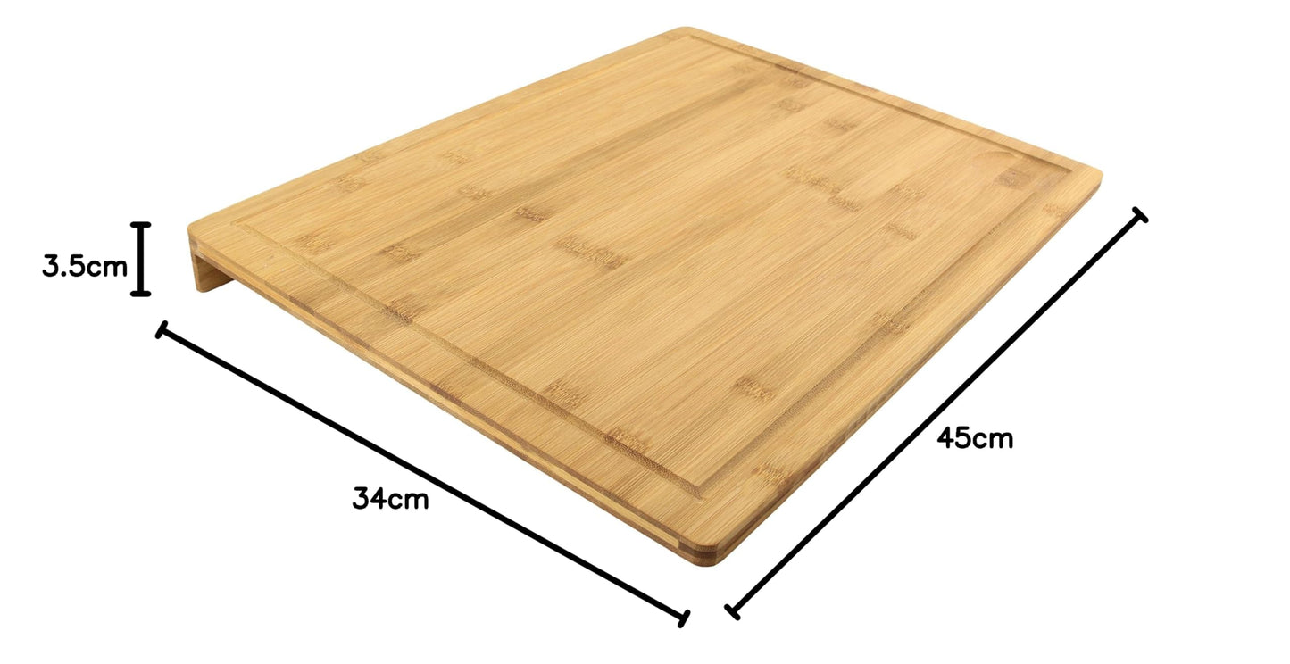 Bamboo Wooden Cutting Board with Edge - Brown