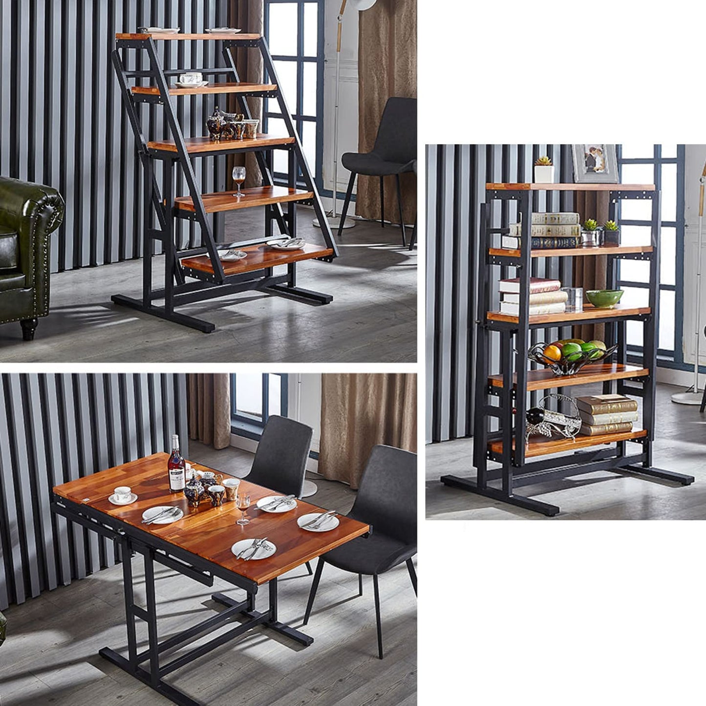 Multi-functional Shelf, Extendable Dining Table