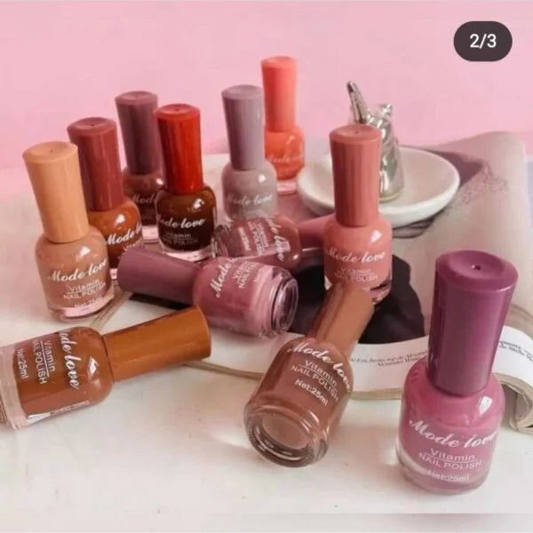 Nude Nail Polish Permanent Pack Of 12-Pcs Box
