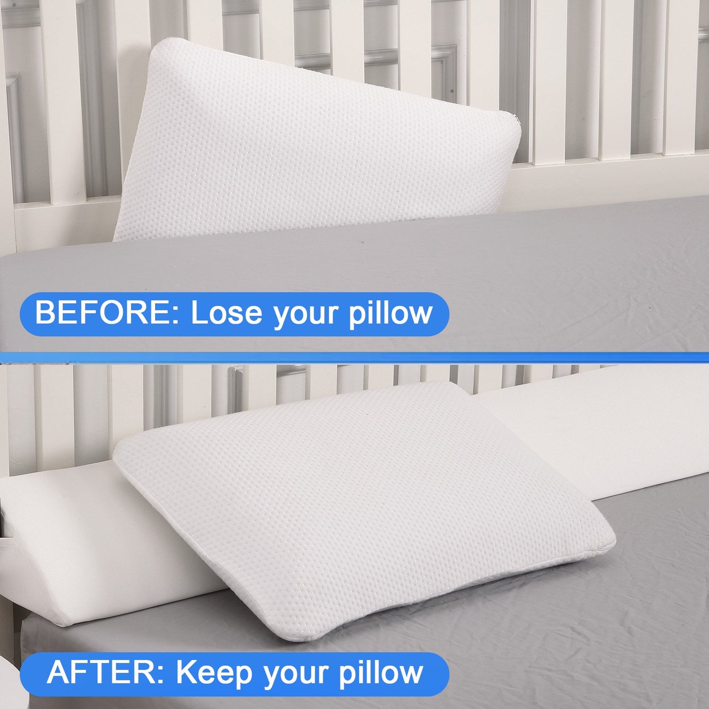 Bed Wedge Pillow for Headboard, Bed Gap Filler